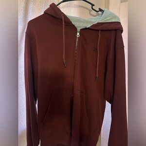 Champion Burgundy Hoodie with Light Gray Interior